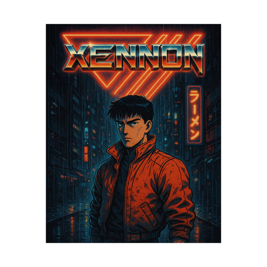 Retro Neon Art Poster - XENNON Anime Style Vertical Print
